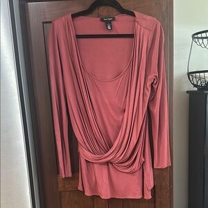 White House Black Market Women's Cinammon Drape Top